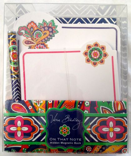 Vera bradley on that note; note sheets, pen and desktop stand with magnetic back for sale