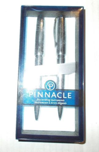 Brand New in Box Pinnacle Caldwell Chrome Ball Point Pen &amp; Pencil Set