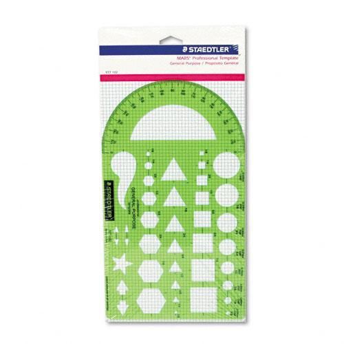 Staedtler Templates, 42 Geometric Shapes/Symbols, 5 1/2 x 9 1/2, Green, EA - STD