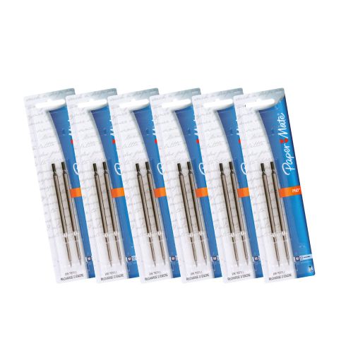 Paper Mate PhD Ballpoint Pen Refills, Medium Point, Black Ink, Pack of 12