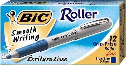 60 BIC GRIP BLUE ROLLERBALL FINE .7MM POINT PENS Half Price!