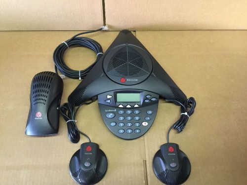 Polycom SoundStation 2 EX Conference Phone 2201-16200-601 with EX Mic Kit 16155