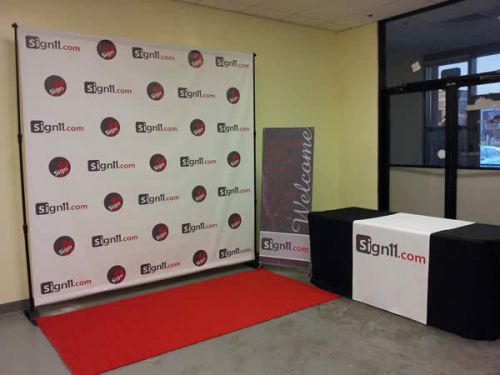 Step and repeat  red carpet backdrop banner 4&#039;w x 8&#039;h for sale