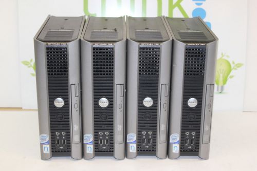 LOT OF 4 Dell OptiPlex 755 USFF Core 2 Duo 3.16Ghz 2GB Ram Desktop Office PC