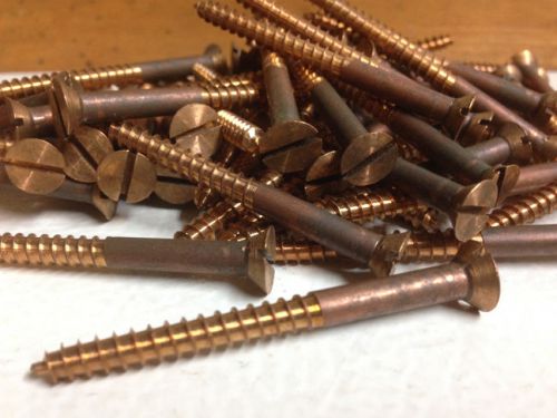 Silicon bronze wood screws slot flat 12 x 2 1/4 (74 count) for sale
