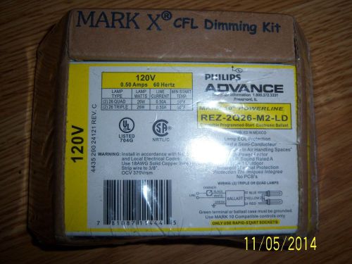 NEW PHILIPS ADVANCE REZ2Q26M2LDK CFL Ballast Electronic Dimming,16W,120V *