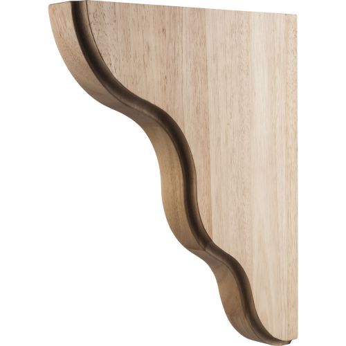 Smooth Contour Bar Bracket 1-3/4&#034; x 10-1/2&#034; x 13-1/8&#034; Rubberwood