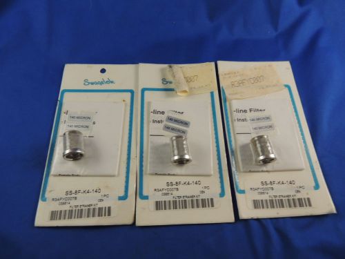 LOT 3 NEW SWAGELOK SS-8F-K4-140 140 MICRON ELEMENT KIT FILTER STRAINER