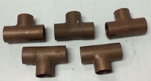 5 pcs Lot 1/2&#034; x 1/2&#034; x 1/2&#034; NIBCO Copper 611 TEE Plumbing Fittings 5P098