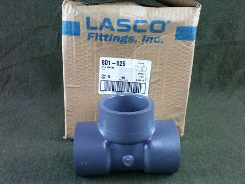 Lasco PVC Schedule 80 2 1/2&#034; Tee Box of 5 New