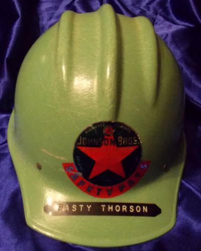 Original Vintage E D Bullard Fiberglass Green Hard Hat Hard Boiled Construction