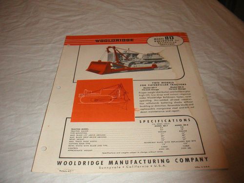 1940&#039;s WOOLDRIDGE DOZER BLADES FOR CATERPILLAR TRACTORS SALES BROCHURE