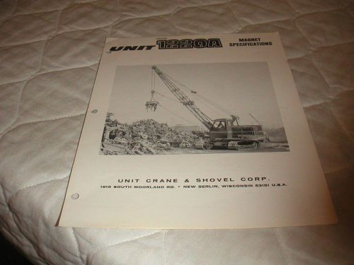 1972 UNIT MODEL 1220A CRAWLER MAGNET CRANE SALES BROCHURE