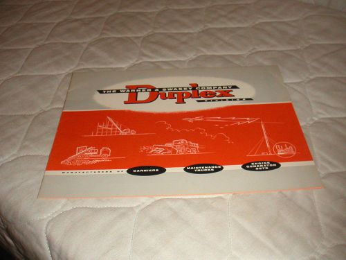 1958 DUPLEX WARNER &amp; SWASEY TRUCKS, GRADALL CARRIERS &amp; EQUIPMENT SALES BROCHURE