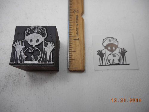 Printing Letterpress Printers Block, Swami, Fortune Teller w Crystal Ball