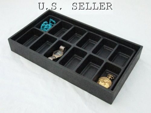 12 slot black stackable multipurpose bead/jewelry tray for sale