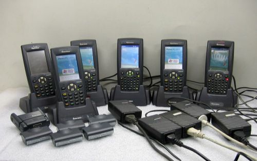 Lot (6) Intermec 700c Pocket PC Barcode Scanners w/ Charging Docks/ Pwr Supplies