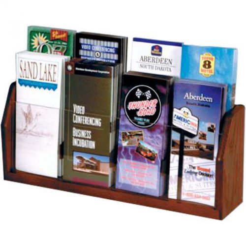 Wooden Mallet LT-8 Dark Red Mahogany 8 Pocket, Counter Top Brochure Rack