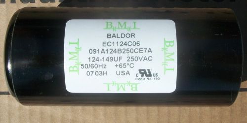 NEW EC1124C06SP BALDOR CAPACITOR 124-149 UF 250 VAC BMI 091A124B250CE7A USA MADE