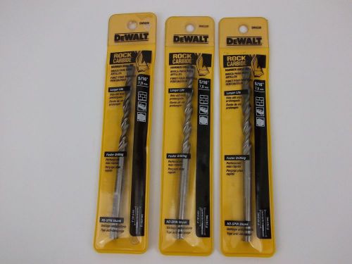 DeWalt Hammer Drill Bits    5/16&#034; X 6&#034; long   Rock Carbide   DW5228  Quantity 3