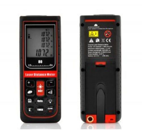 Hand-held digital laser distance meter area volumetric measure timer setup 80m for sale