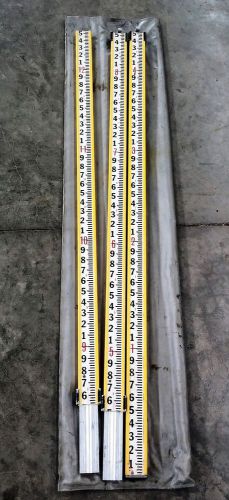 JOHN WOODS SURVEY EQUIPT FIBERGLASS SURVEYING GRADE ROD LASER LEVEL12FT W/CASE