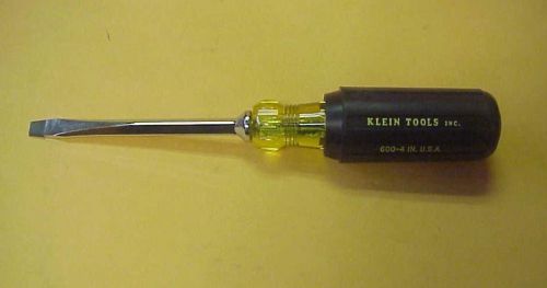 Klein tools 600-4 1/4&#034; keystone-tip screwdriver w 4&#034; heavy-duty square shank-new for sale