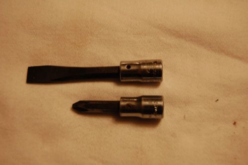 Snap-on 1/4&#034; Drive Screwdriver Head Sockets (Flat Head &amp; Phillps)