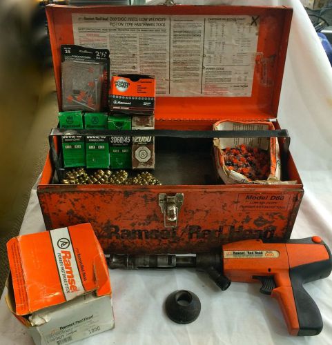 Ramset d60 red head powder actuated gun with loads, fasteners, and tool box for sale
