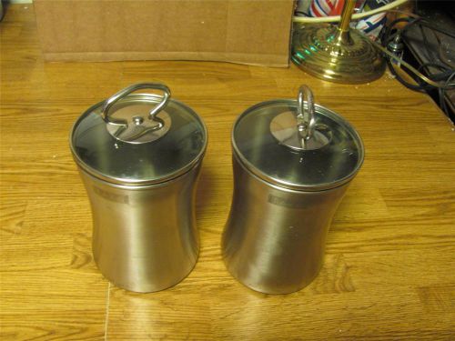 2 commercial woodmax stainless 18/8 steam table round insert pans+2 lids-vguc for sale