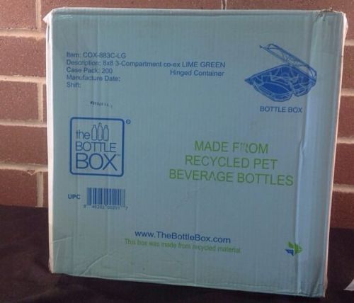The bottled box 8 x 8 hinged containers take out to go 200qty * new * make offer for sale