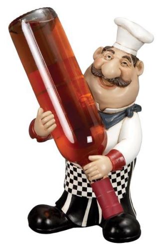 12&#034; French Fat Chef With Wine Holder Barware