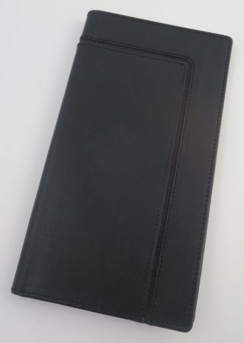 Black Guest Check Holder Waiter Card Cash Bar Restaurant Server Leather Swing