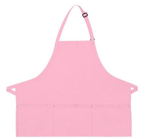 Pale Pink Bib Apron 3 Pocket Craft Restaurant Baker Butcher Adjustable USA New