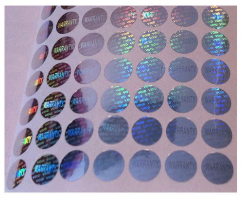 1500 x 8mm silver warranty void security tamperproof circle hologram sticker uk for sale