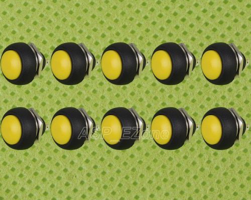 10PCS Yellow 12mm Waterproof momentary contact button Switch Mini Round Switc