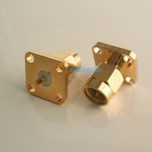 1Pcs SMA male 4 holes flange deck mount solder RF connector