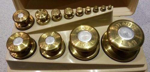 Vintage Brass Ohaus Calibration Balance Scale Weight Set