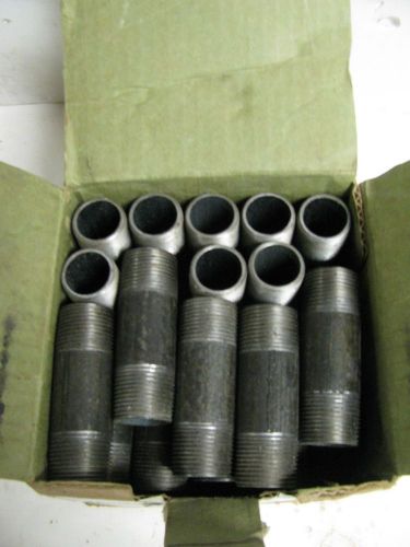 BOX OF 23 WARD STANDARD BLACK STEEL NIPPLES 3/4&#034; X 3&#034; NIB