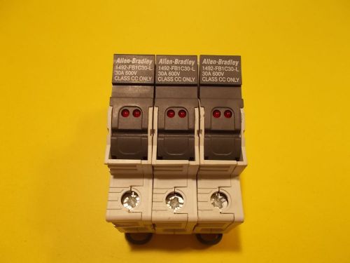 QTY 3 ALLEN BRADLEY 1492-FB1C30-L 30A 600V CLASS CC ONLY SERIES B