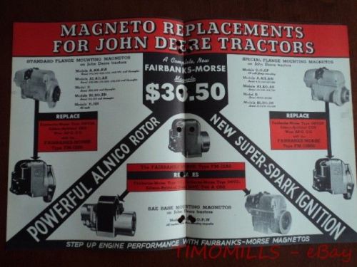 1940s fairbanks morse fm-j john deere tractor magneto catalog brochure vintage for sale