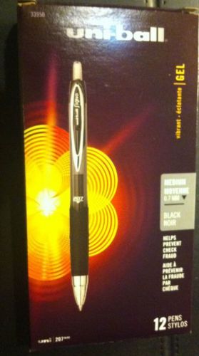 NIB Uni-Ball Signo 207 Medium Black 12 Pens Gel