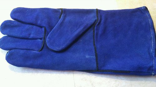 Blue Leather Welding Gloves