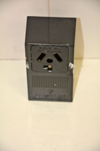 Leviton 30 Amp Surface Mount Power Single Outlet - Black R50-05054-000