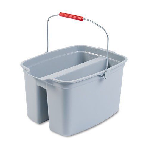 Rubbermaid Commercial 19-Quart Double Utility Pail  Plastic  18 x 14 1/2 x 10  G