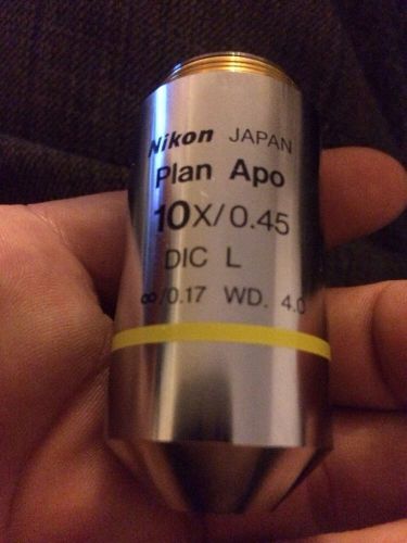 Nikon Plan Apo 10x 0.45 DIC L inf 0.17 WD 4.0 Eclipse Microscope Objective CFI