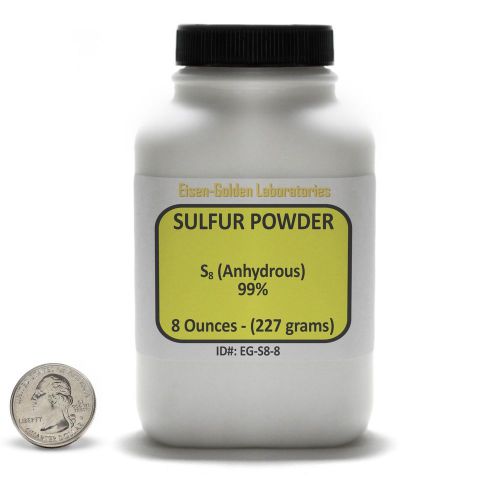 Sulfur Powder [S8] 99% ACS Grade Powder 8 Oz in a Space-Saver Bottle USA