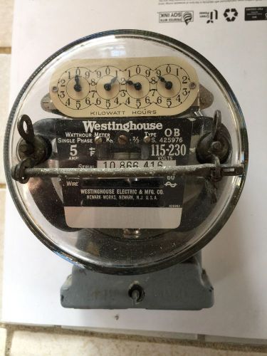 WESTINGHOUSE WATTHOUR METER Type Ob 5 Amp 115-120volt  VINTAGE 1930&#039;s