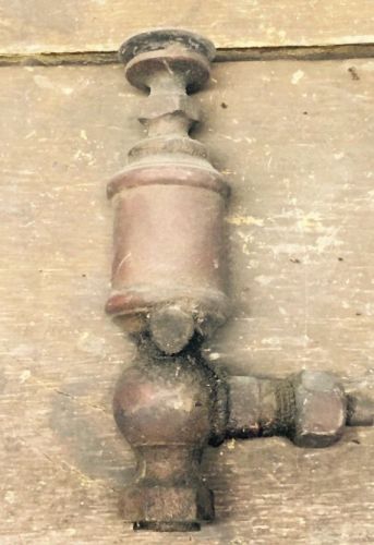 Antique 1900s Brass Hit Miss Steam Engine Part Valve VTG Grease Cup Engine Oiler