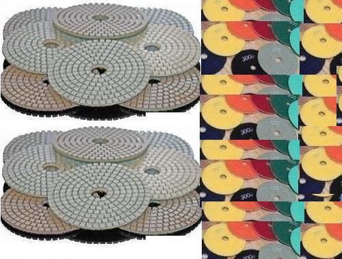 7 Inch Diamond Polishing Pads 15 Piece Set WET/DRY Granite Concrete Stone Marble